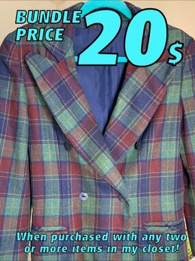Handmade Plaid Jacket, size SMALL